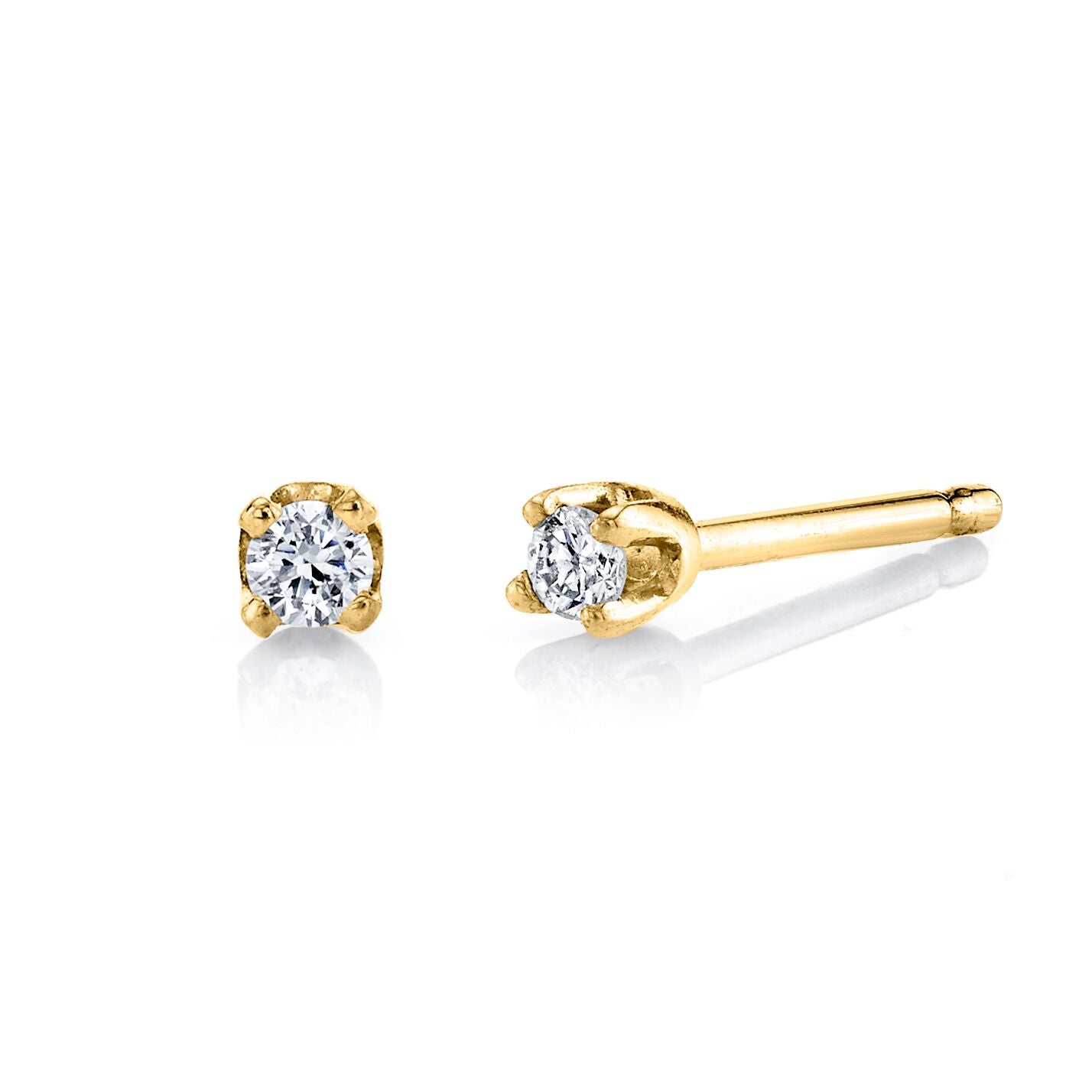 14K Gold Mini Diamond Studs