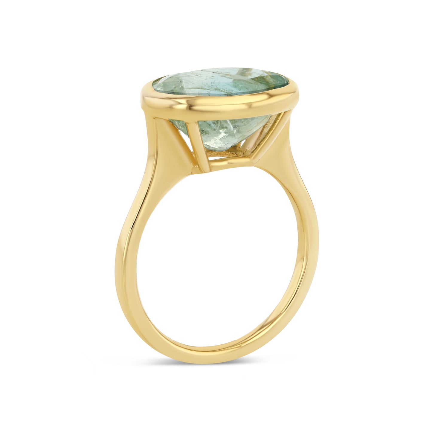 LIGHT GREEN OVAL BERYL RING