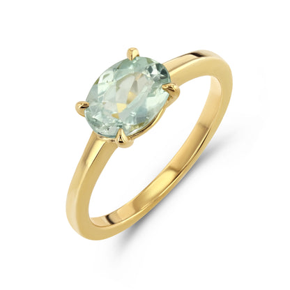 LIGHT GREEN TOURMALINE PRONG RING