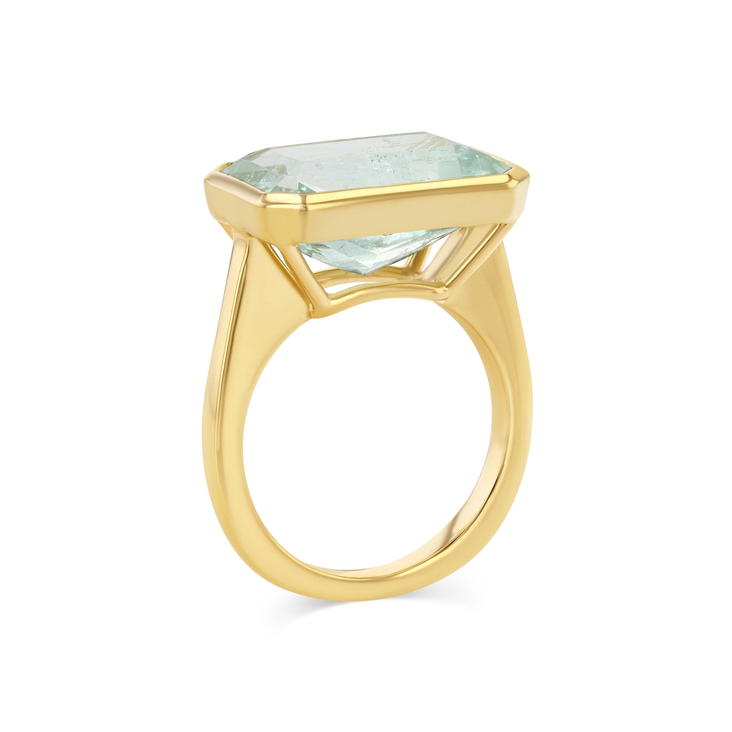 10.29CT RADIANT AQUAMARINE BEZEL RING