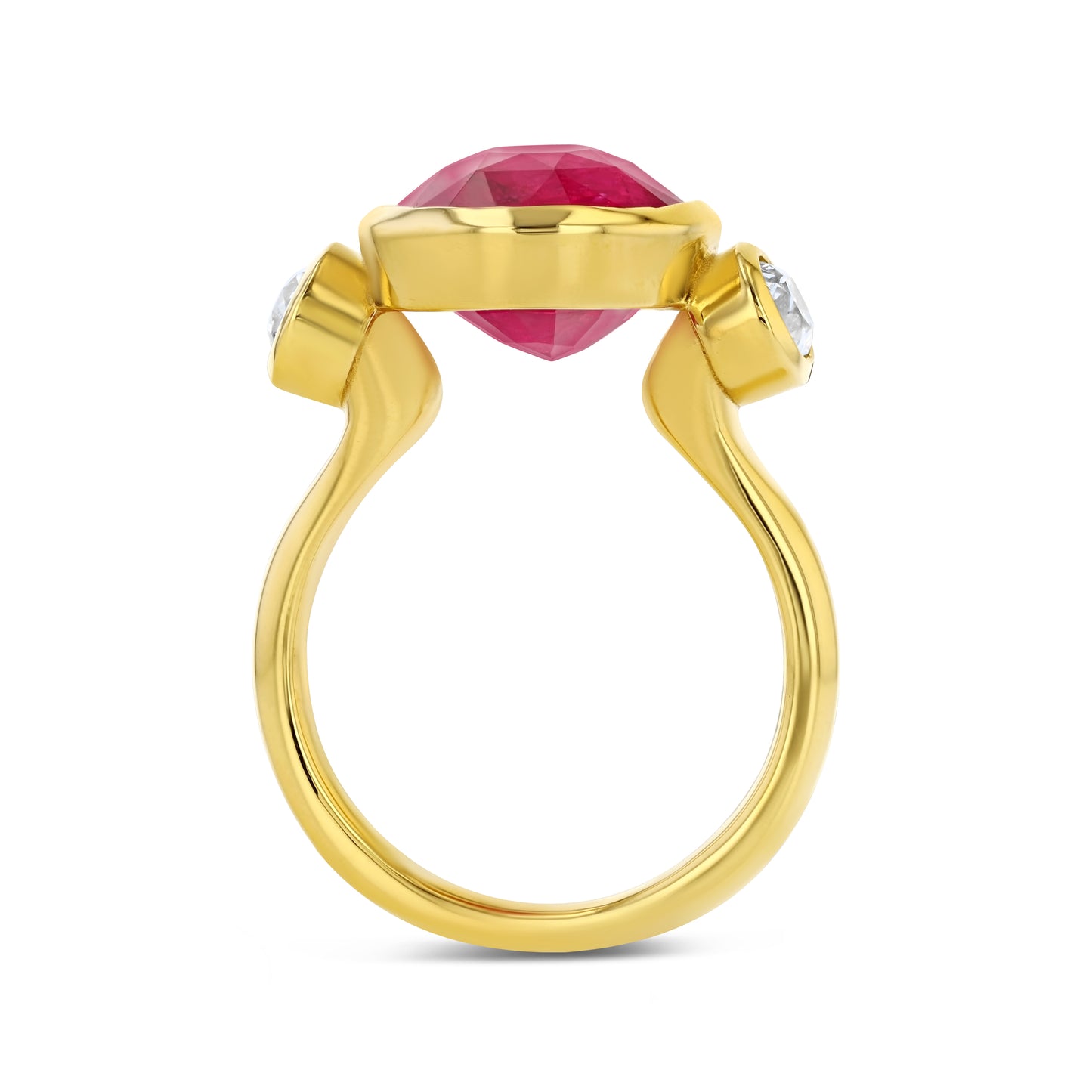 9.10ct Vibrant Pink Mahenge Spinel and Diamond Ring