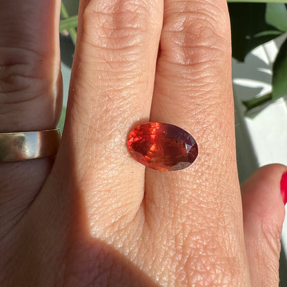 BESPOKE 6.09CT ORANGE RED SAPPHIRE