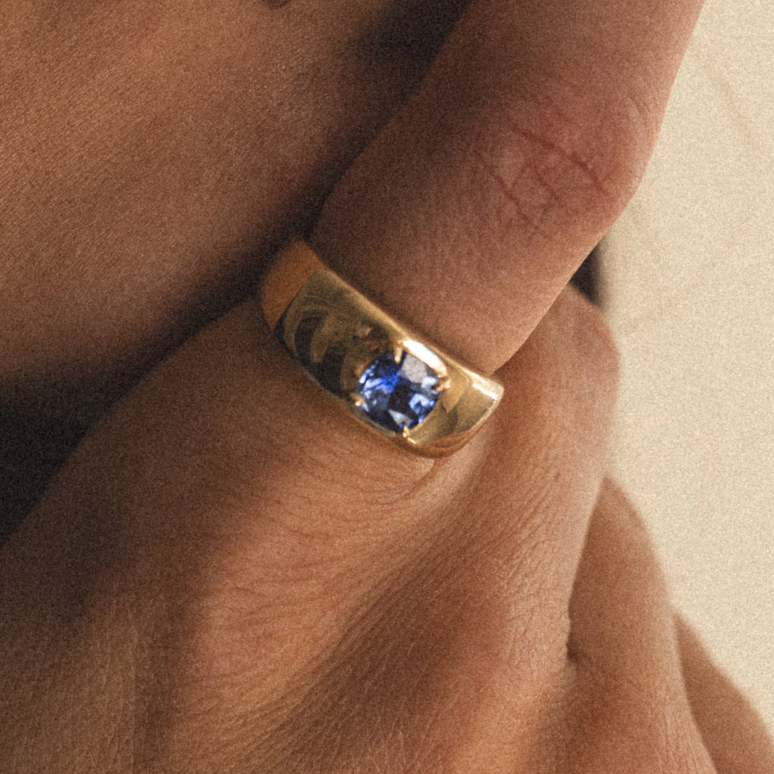 Sapphire Cushion Cut Cloud Ring