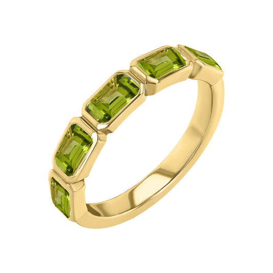 Emerald Cut Bezel Set Band