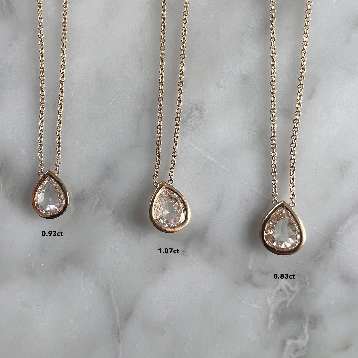 PEAR SHAPED ROSE CUT DIAMOND NECKLACE