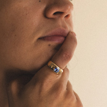 Sapphire Cushion Cut Cloud Ring