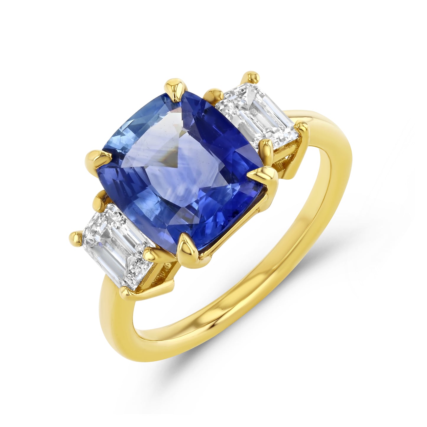 3.62ct Sapphire & Diamond Three Stone Ring