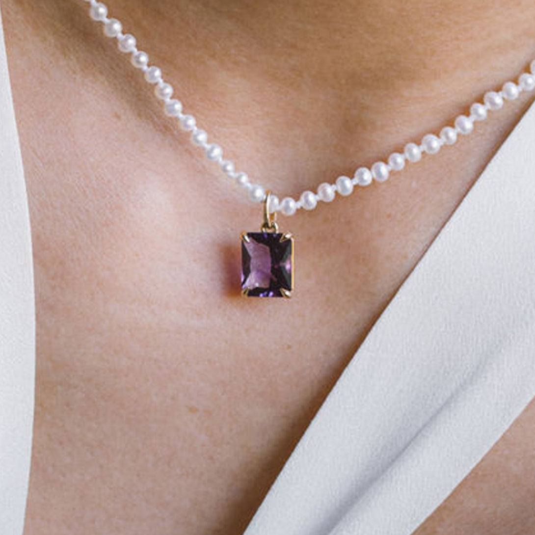 Arizona Amethyst Emerald Cut Charm