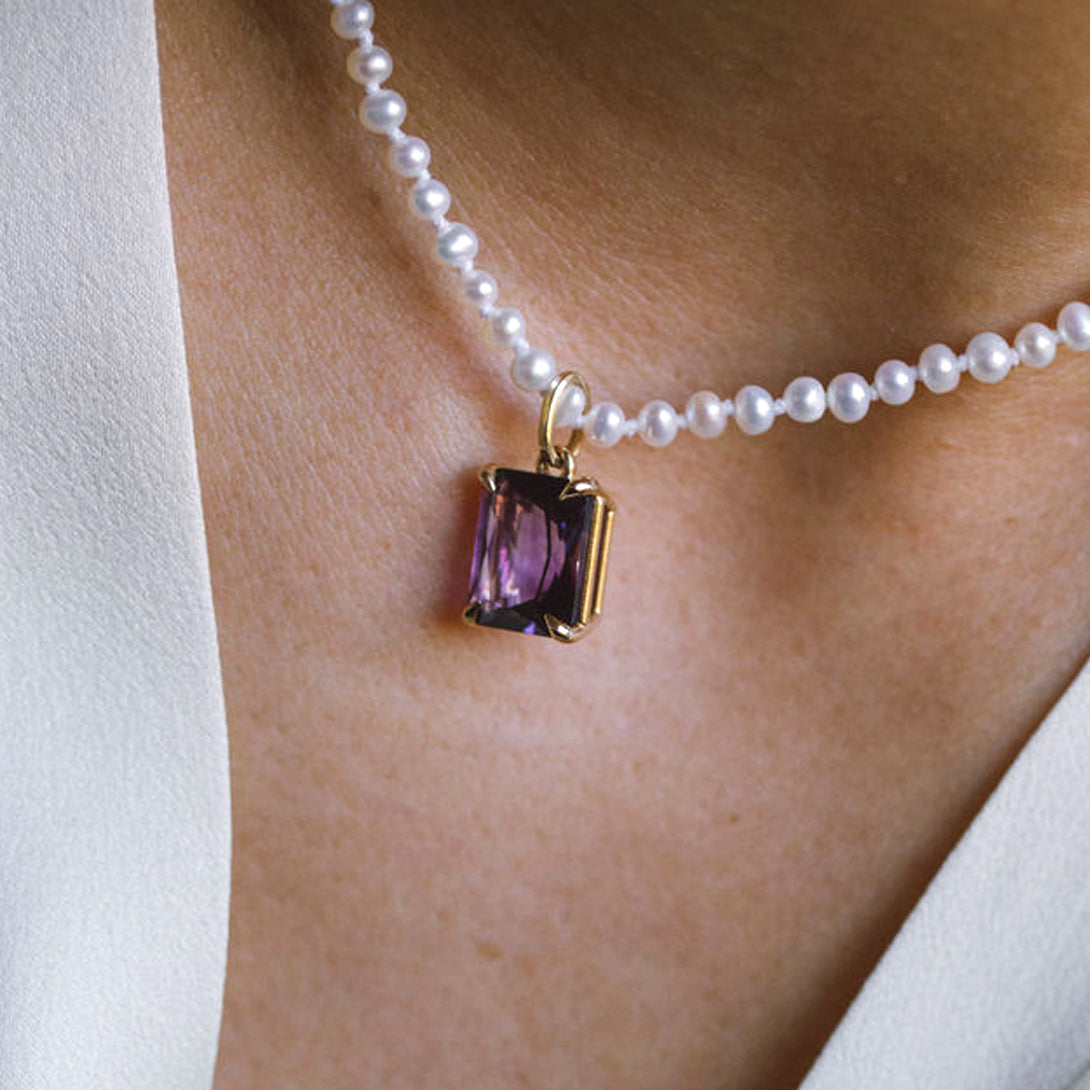 Arizona Amethyst Emerald Cut Charm