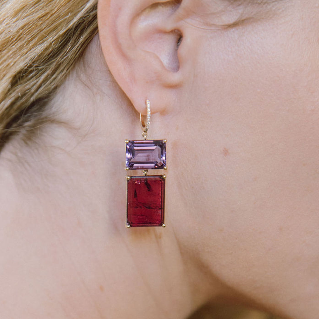 AMETHYST & TOURMALINE EARRINGS