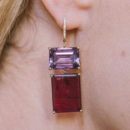 AMETHYST & TOURMALINE EARRINGS