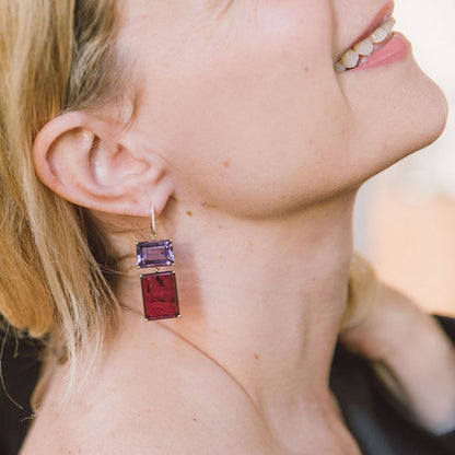 AMETHYST & TOURMALINE EARRINGS