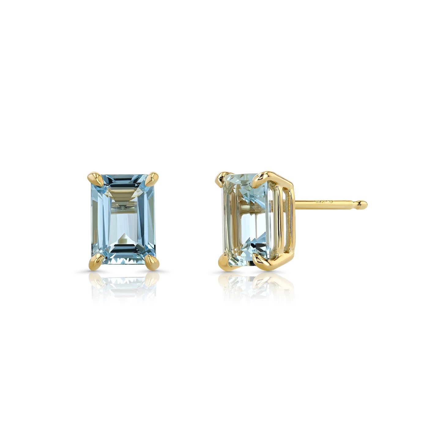 Aquamarine Emerald Cut Earrings