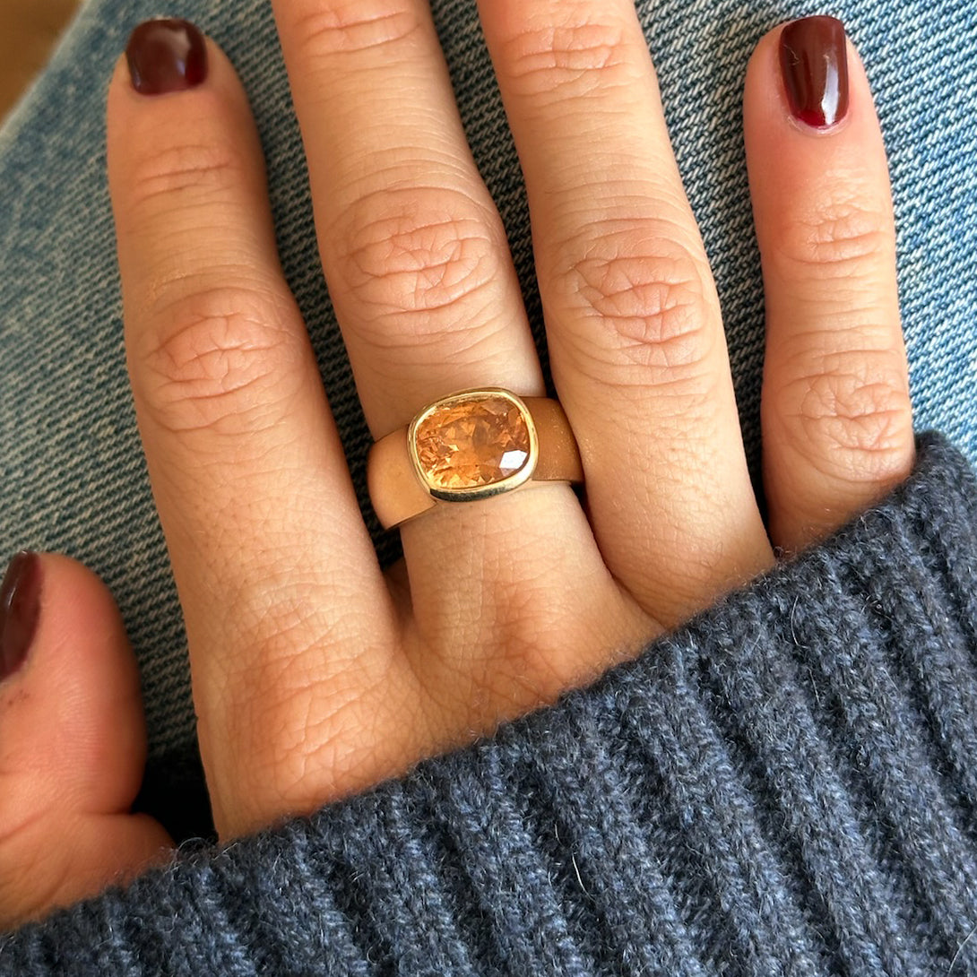 4.14CT CANADIAN GROSSULAR GARNET DUNE RING