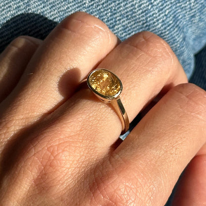 2.90CT IMPERIAL TOPAZ BEZEL RING