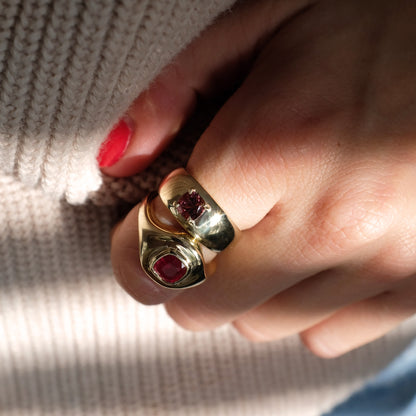 0.70CT PINK TOURMALINE CLOUD RING