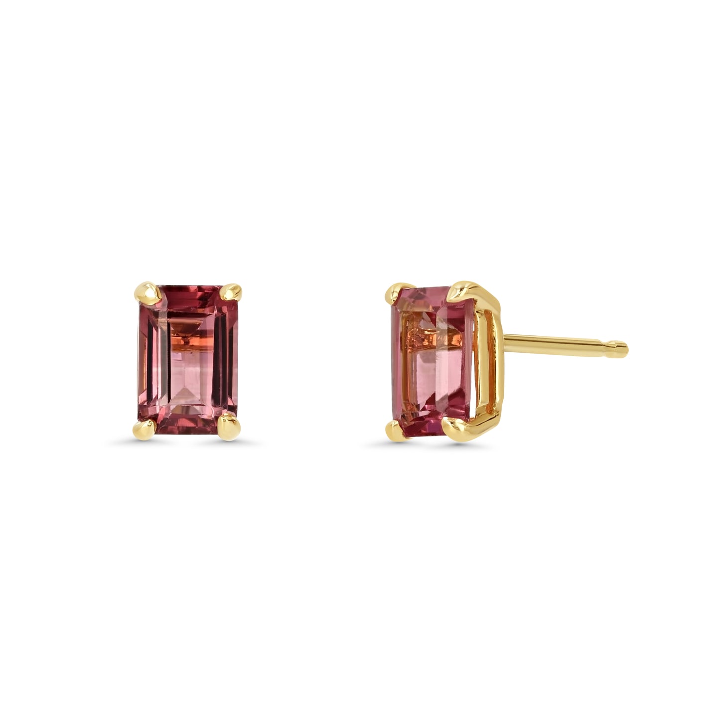 PINK TOURMALINE PRONG SET EARRINGS