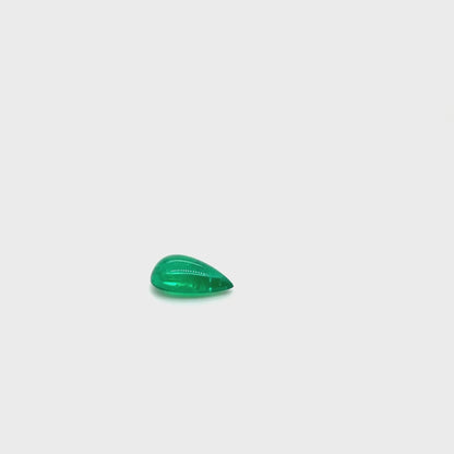 BESPOKE PEAR CABOCHON MUZO EMERALD RING