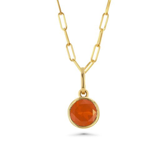 Round Carnelian Bezel Set Charm