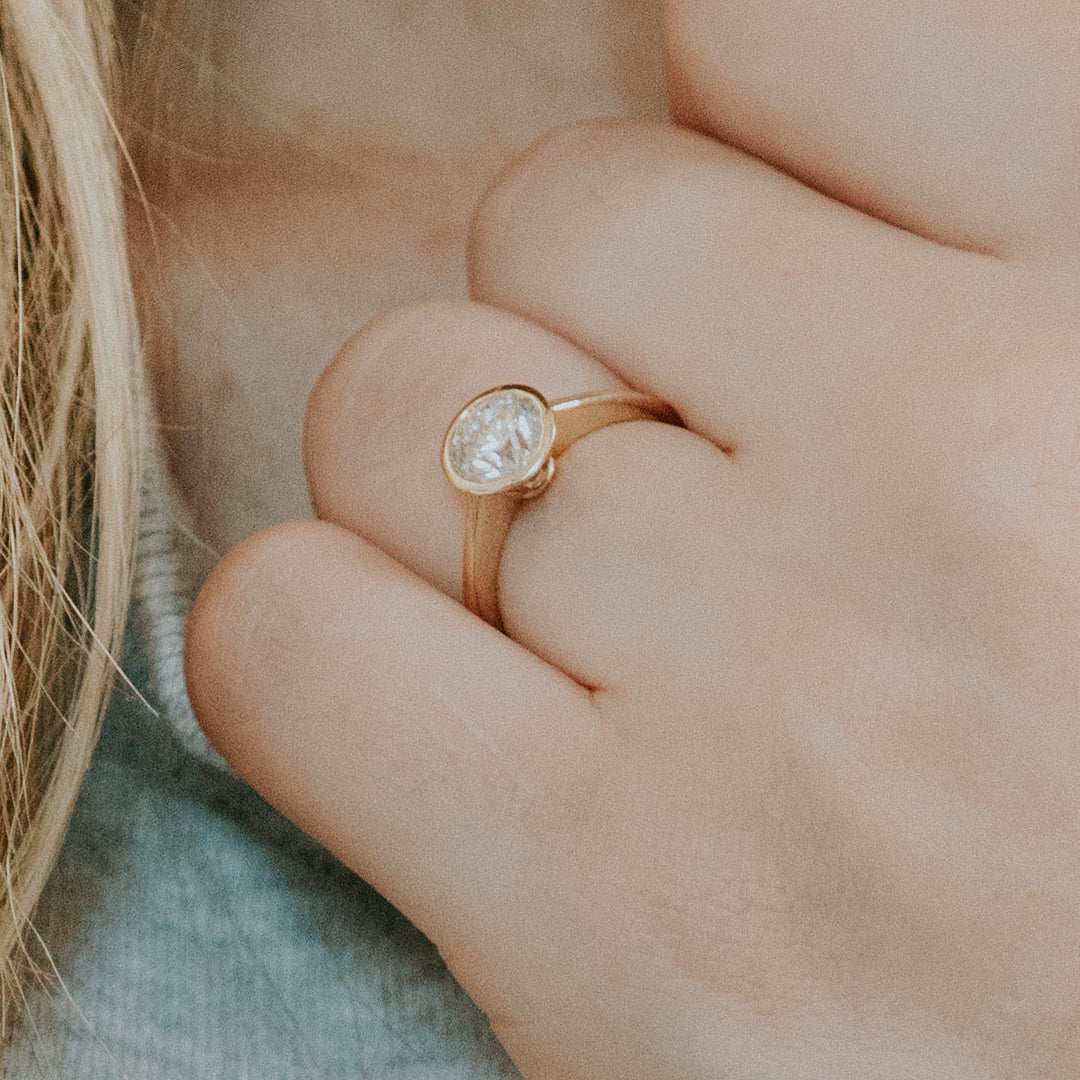 Round Solitaire Diamond Bezel Set Ring