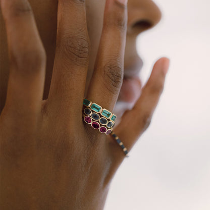 RUBY OVAL BEZEL RING