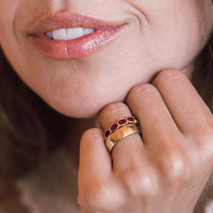 RUBY OVAL BEZEL RING