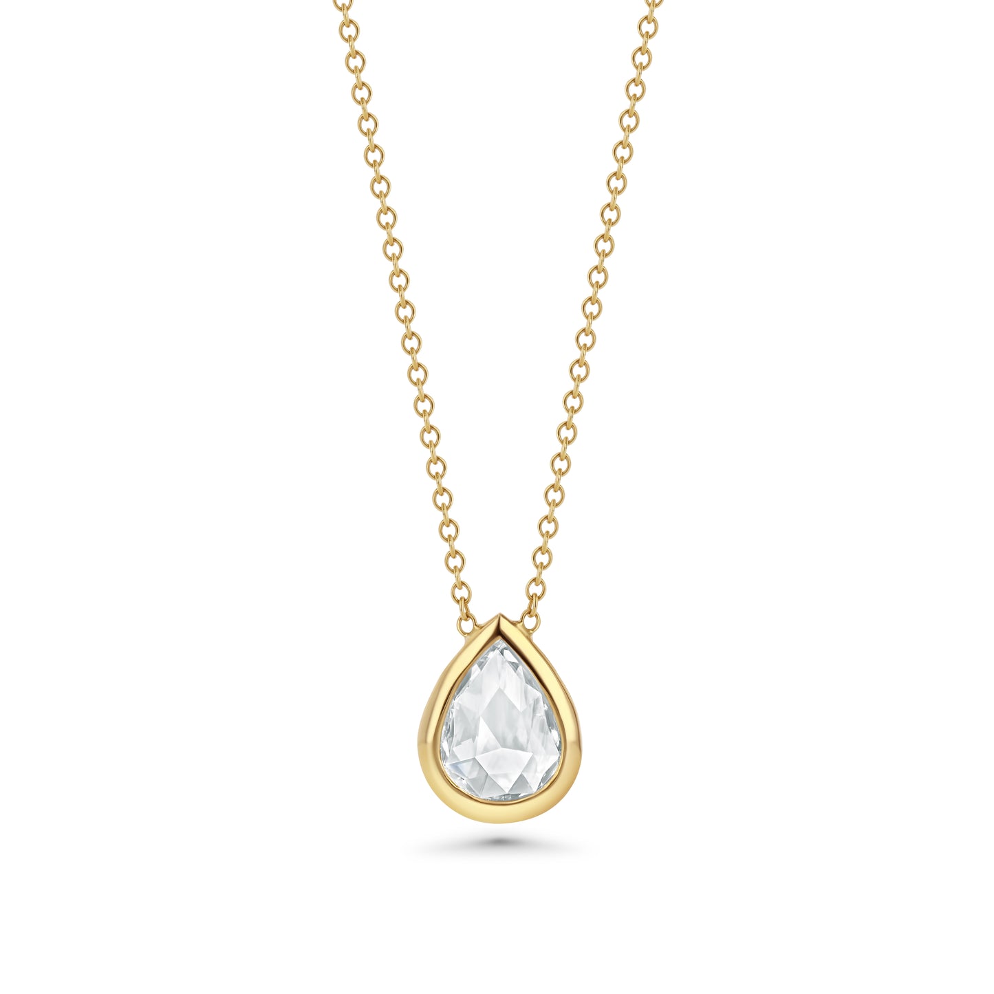 PEAR SHAPED ROSE CUT DIAMOND NECKLACE