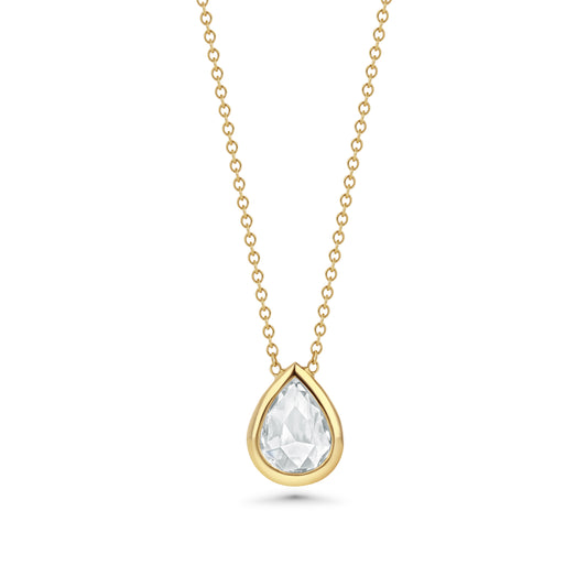 PEAR SHAPED ROSE CUT DIAMOND NECKLACE