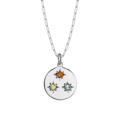 BIRTHSTONE COMPASS CHARM 3 STONES