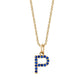 P Initial Birthstone Charm Necklace