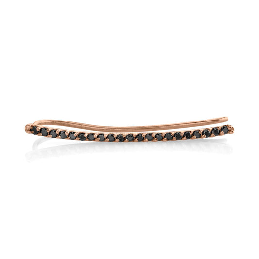 Pavé Ear Crawler Black Diamond / 14K Rose Gold Left