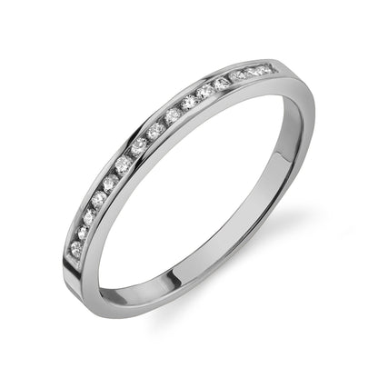 Channel Set Ring White Diamond / 14K Gold