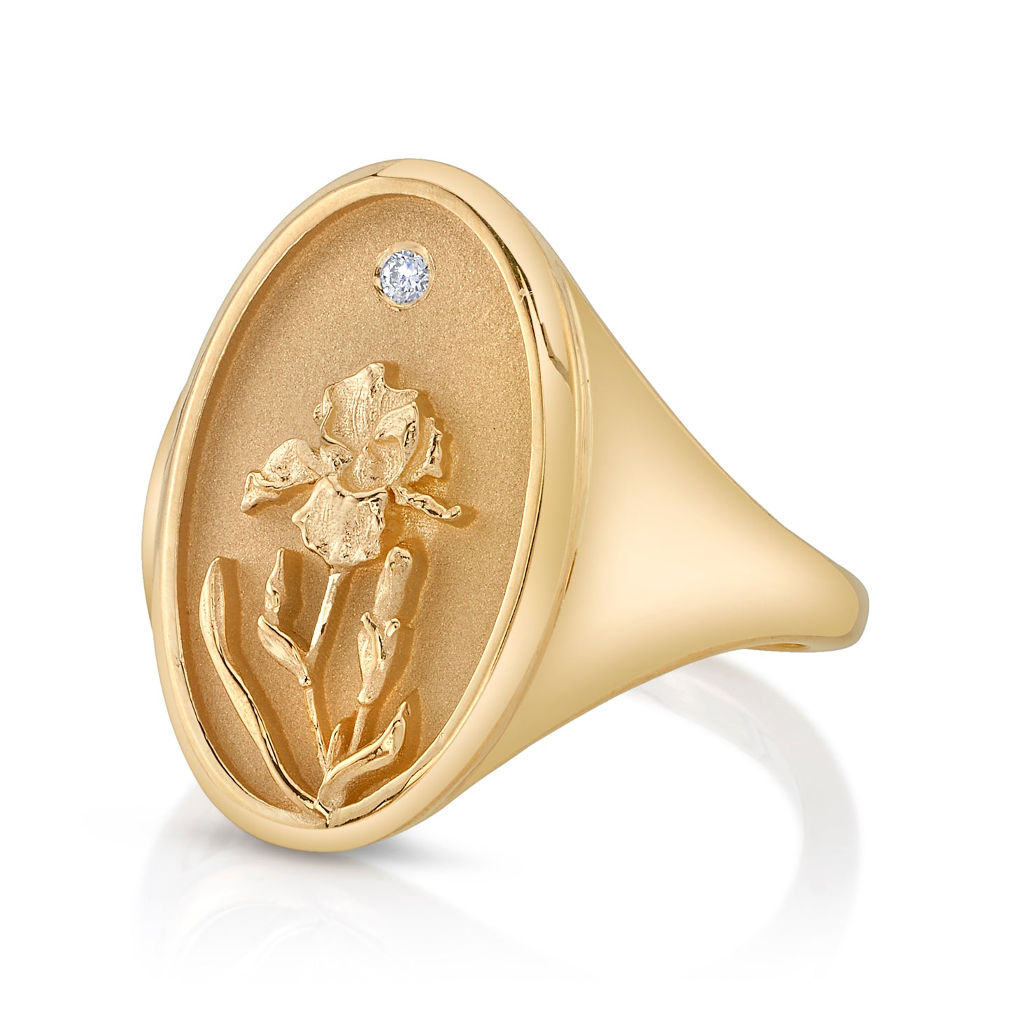 FEBRUARY BIRTH FLOWER SIGNET RING