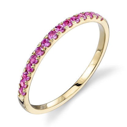 pink sapphire, yellow gold