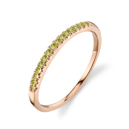 Colette Thin Pavé Band Peridot / 14K Rose Gold