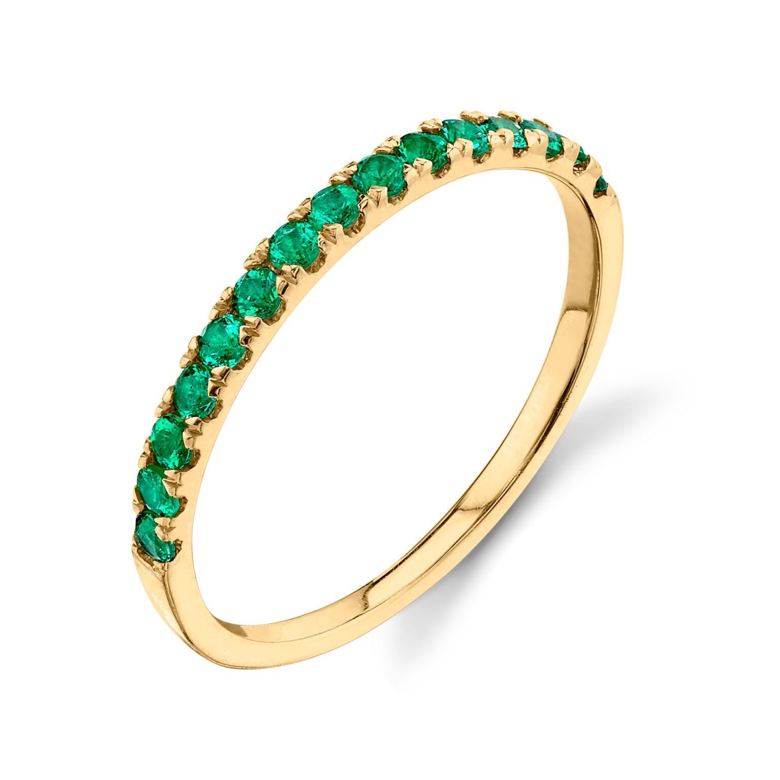 Emerald Pavé Ring | May Birthstone Ring - Starling Jewelry