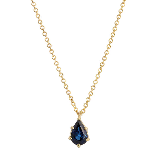 SAPPHIRE PEAR SOLITAIRE NECKLACE