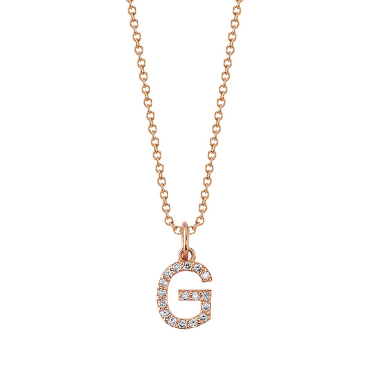 G Initial Birthstone Charm Necklace