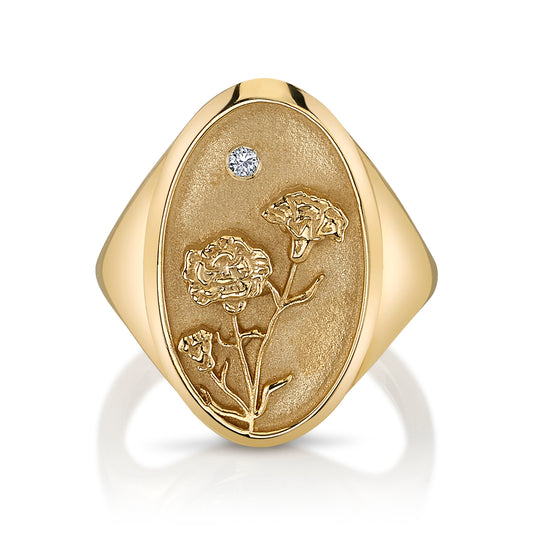 JANUARY BIRTH FLOWER SIGNET RING