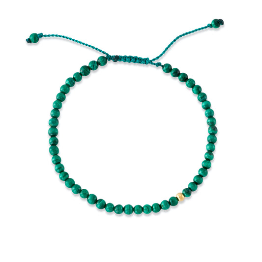 MALACHITE & GOLD BEAD BRACELET