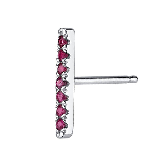 SINGLE RUBY LINE EARRING